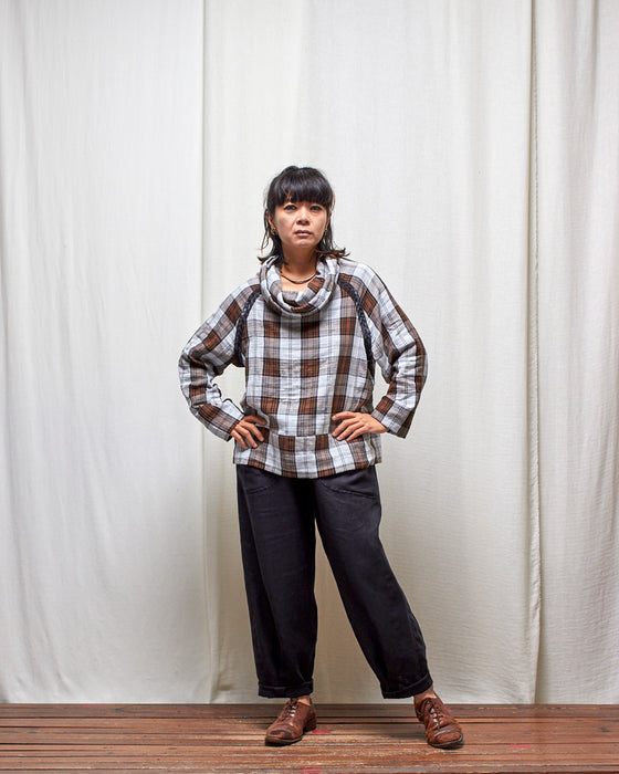 IRREVERSIBLE pullover - Mocha Plaid and Black