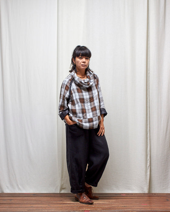 IRREVERSIBLE pullover - Mocha Plaid and Black
