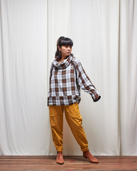 IRREVERSIBLE pullover - Mocha Plaid and Black
