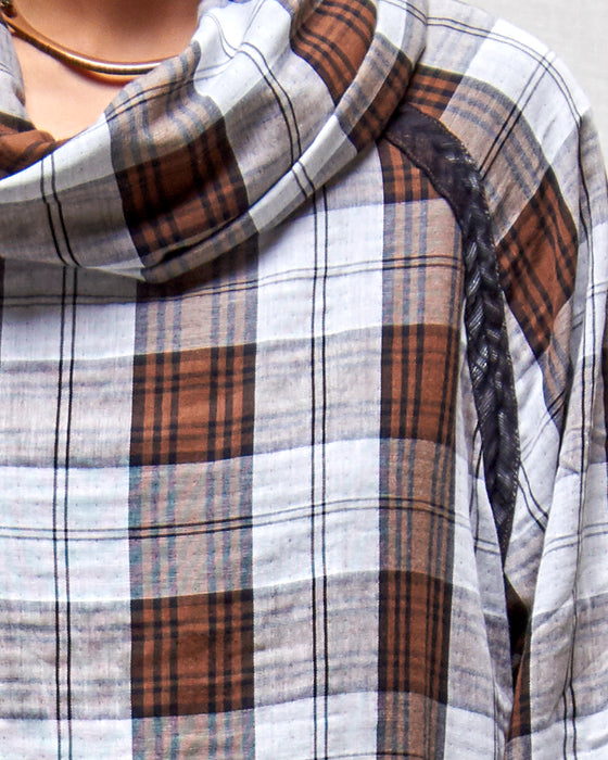 IRREVERSIBLE pullover - Mocha Plaid and Black