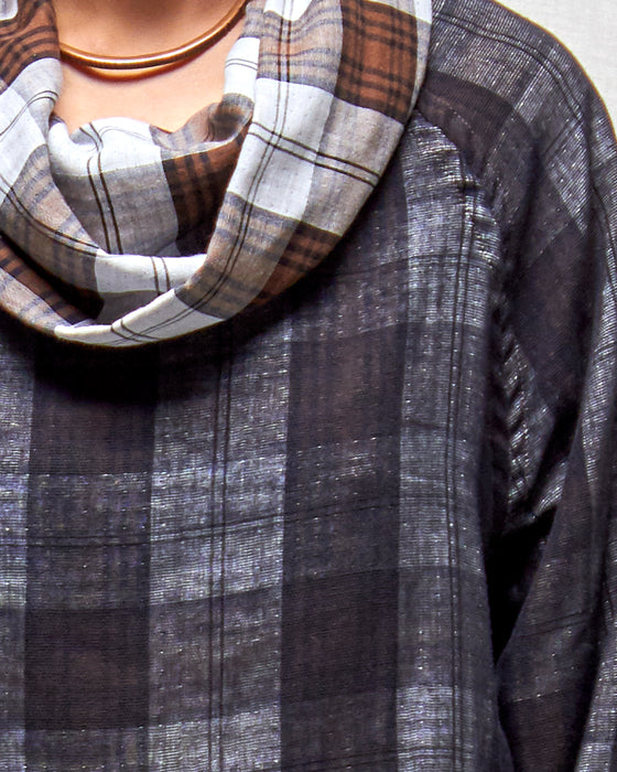 IRREVERSIBLE pullover - Mocha Plaid and Black