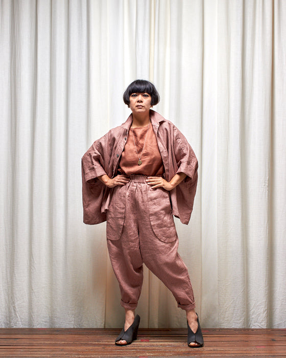 LAZY JACK pants - Musk Stripe MADE-TO-ORDER