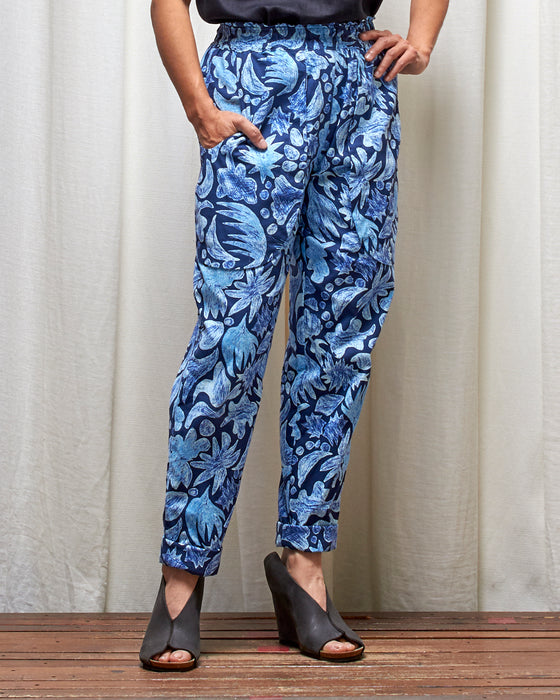 LAZY SUSAN pants - Blue Motifs