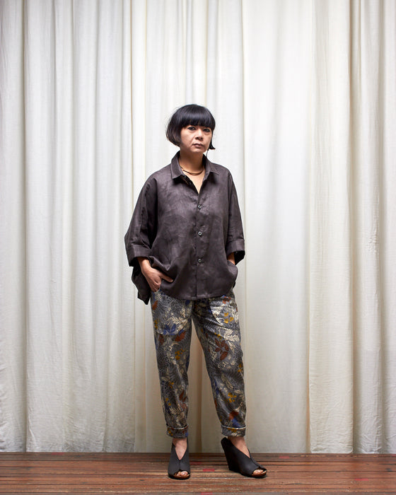 LAZY SUSAN pants - Silver Floral Garden