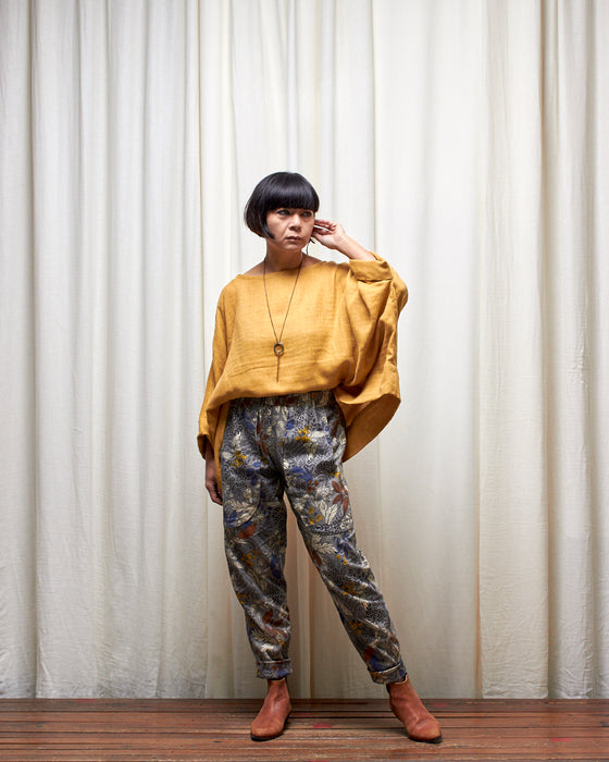 LAZY SUSAN pants - Silver Floral Garden