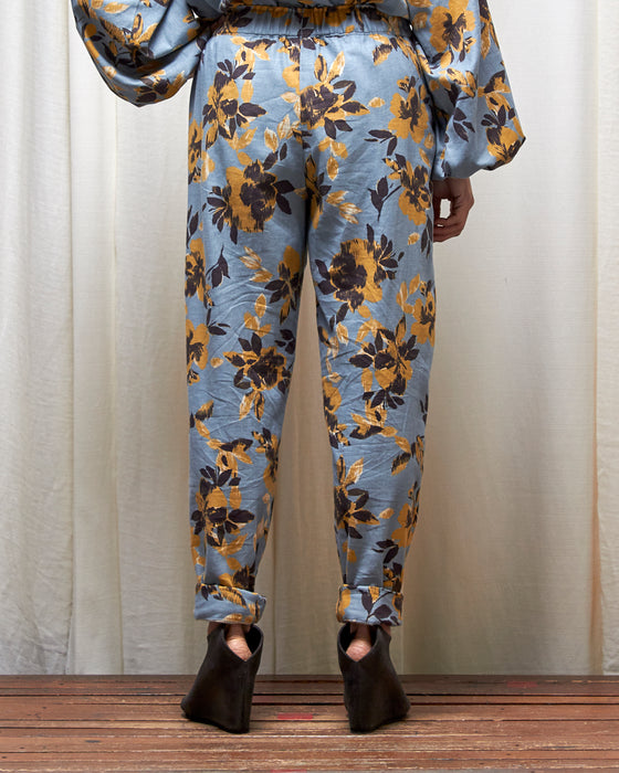 LAZY SUSAN pants - Sky Honey Floral Ikat **ONLY 6 AVAILABLE**