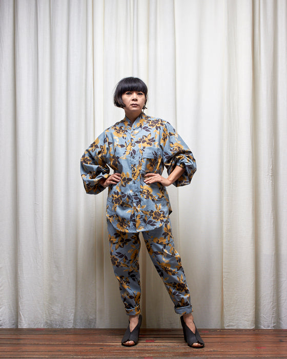 LAZY SUSAN pants - Sky Honey Floral Ikat **ONLY 6 AVAILABLE**