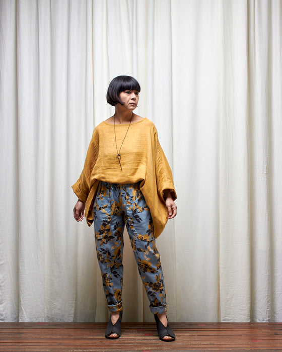 LAZY SUSAN pants - Sky Honey Floral Ikat **ONLY 6 AVAILABLE**