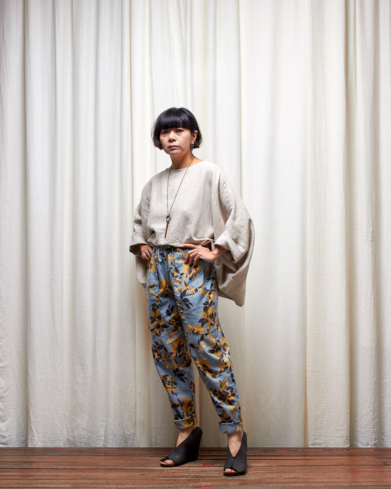 LAZY SUSAN pants - Sky Honey Floral Ikat **ONLY 6 AVAILABLE**