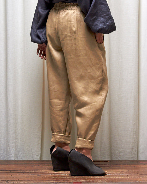 ROVING pants - Pale Gold Linen