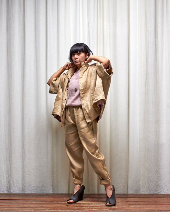 ROVING pants - Pale Gold Linen