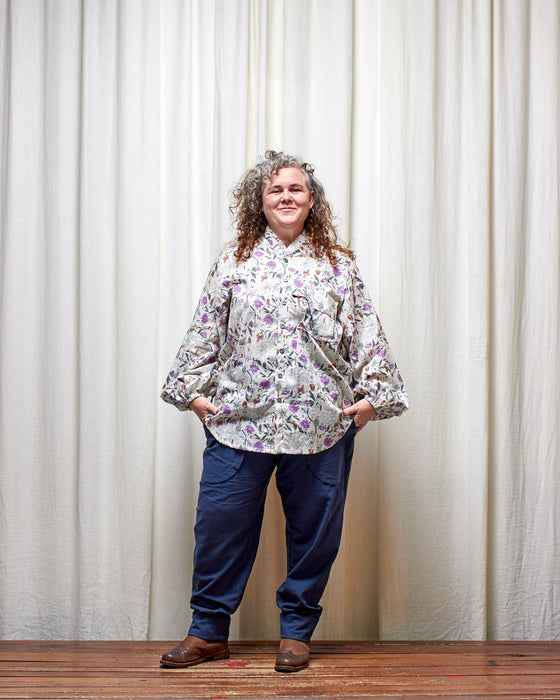 ROY dresshirt - Mauve Verbena Garden