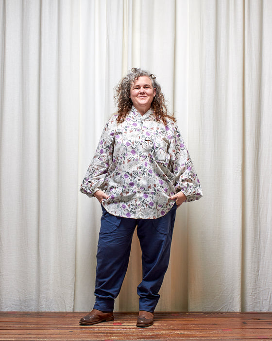 ROY dresshirt - Mauve Verbena Garden