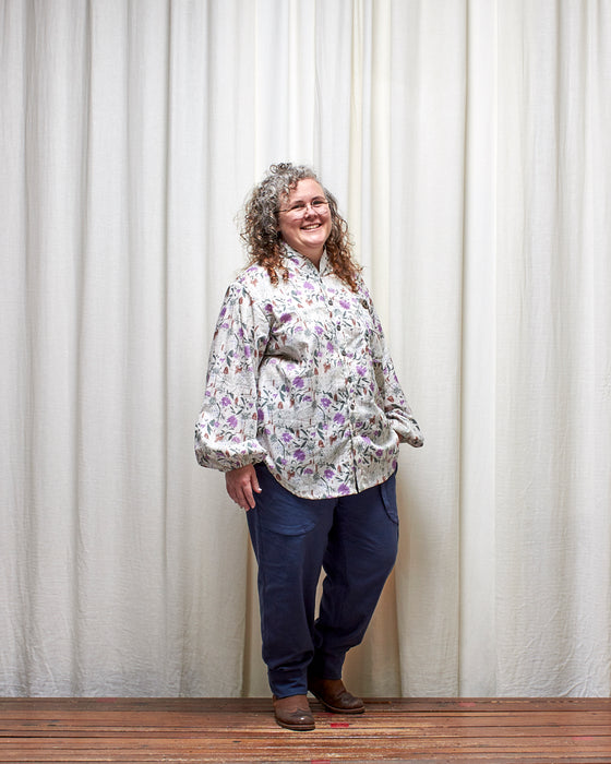 ROY dresshirt - Mauve Verbena Garden