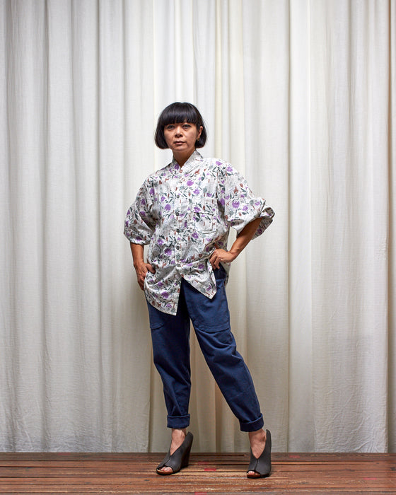 ROY dresshirt - Mauve Verbena Garden