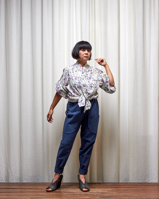 ROY dresshirt - Mauve Verbena Garden