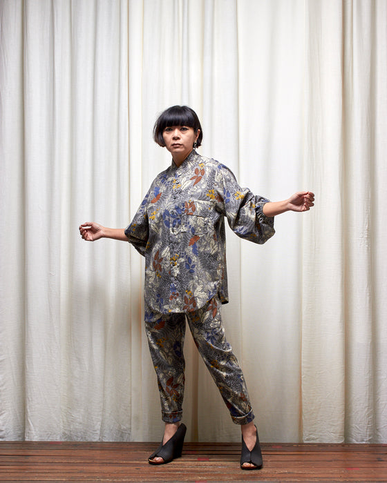 ROY dresshirt - Silver Floral Garden LAST CHANCE