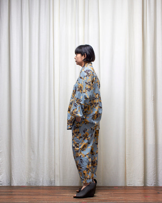 ROY dresshirt - Sky Honey Floral Ikat MADE-TO-ORDER