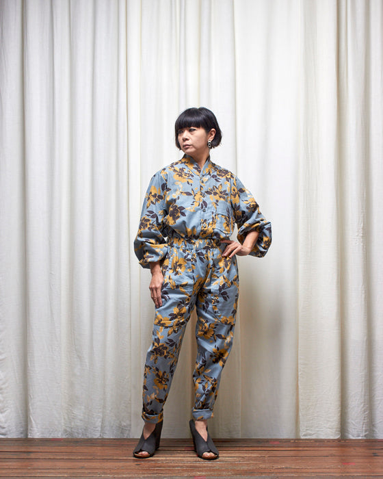 ROY dresshirt - Sky Honey Floral Ikat MADE-TO-ORDER