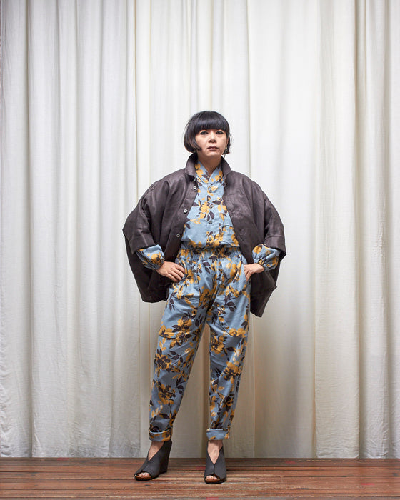 ROY dresshirt - Sky Honey Floral Ikat MADE-TO-ORDER