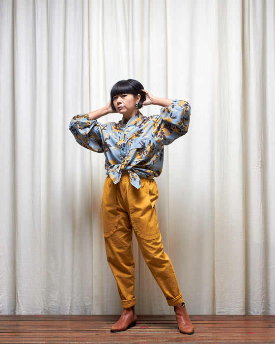 ROY dresshirt - Sky Honey Floral Ikat MADE-TO-ORDER