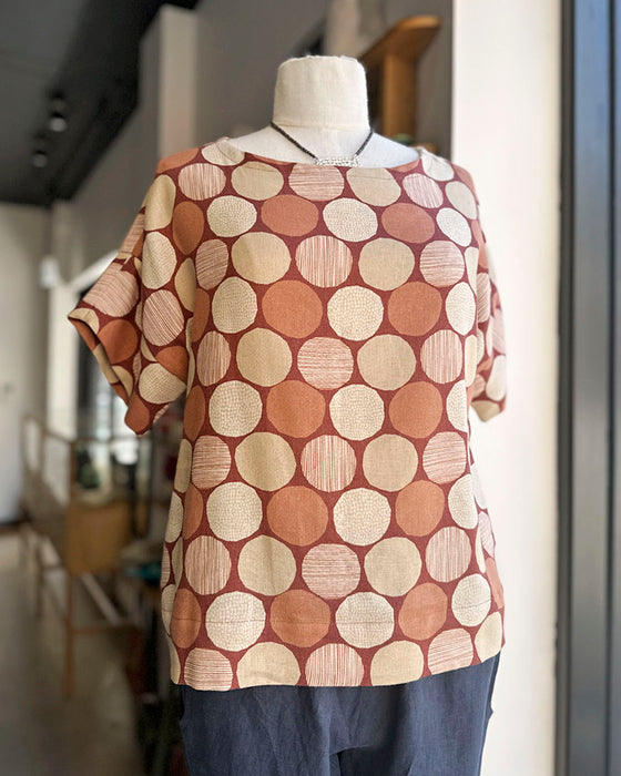 SHADOWPLAY top - Rust Clay Circles