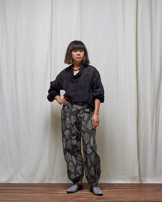 SKYWALKER top - Black Linen Gauze