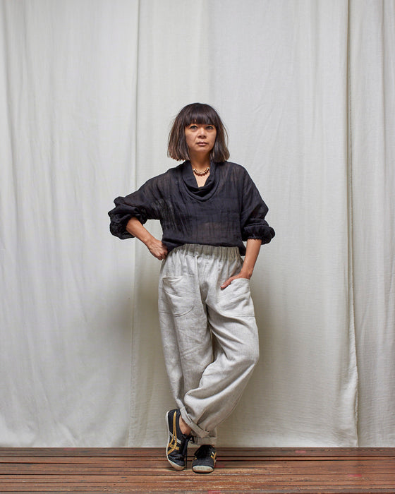 SKYWALKER top - Black Linen Gauze