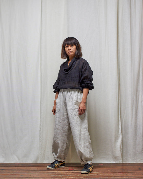 SKYWALKER top - Black Linen Gauze