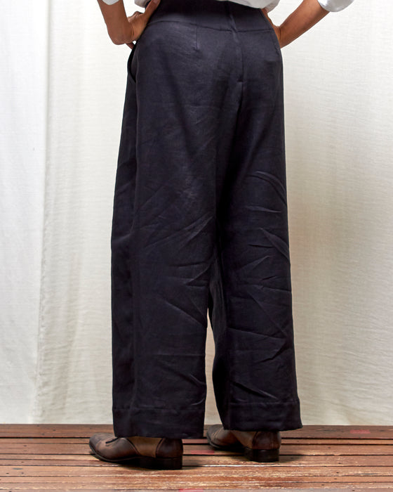 STRIKER trousers - Black Linen MADE-TO-ORDER