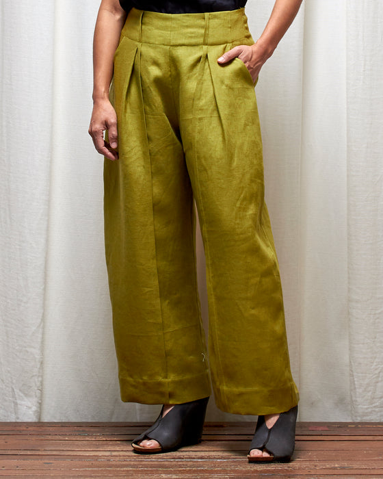 STRIKER trousers - Pesto Linen