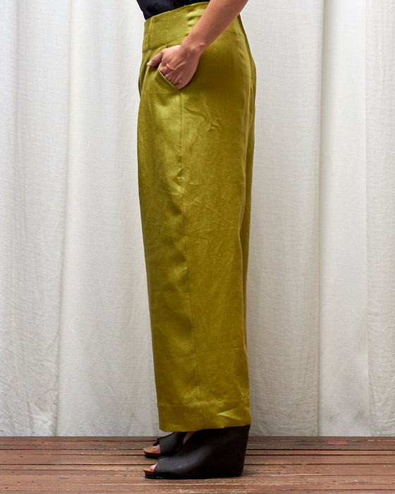 STRIKER trousers - Pesto Linen