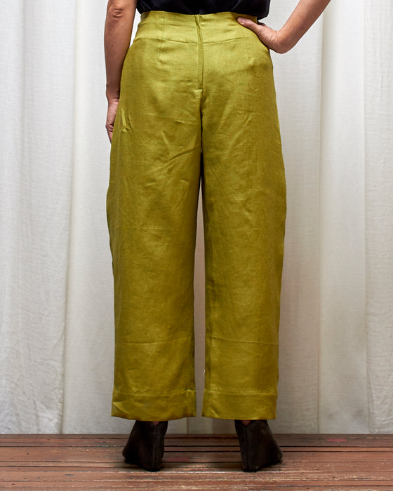 STRIKER trousers - Pesto Linen