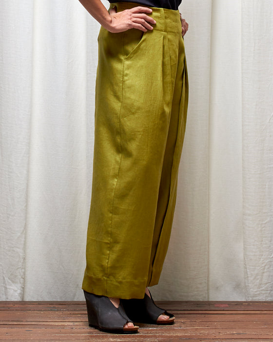 STRIKER trousers - Pesto Linen