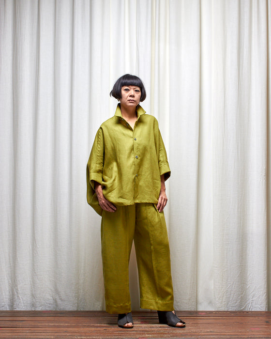 STRIKER trousers - Pesto Linen