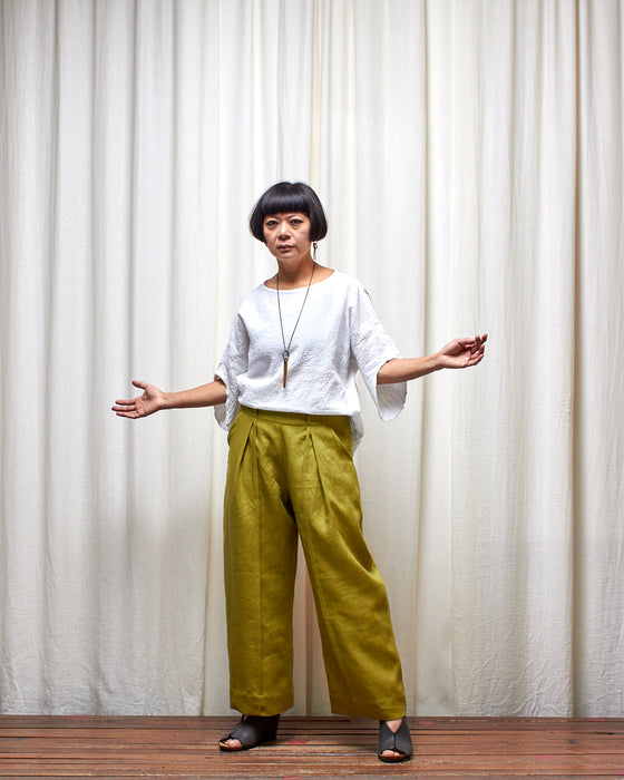 STRIKER trousers - Pesto Linen