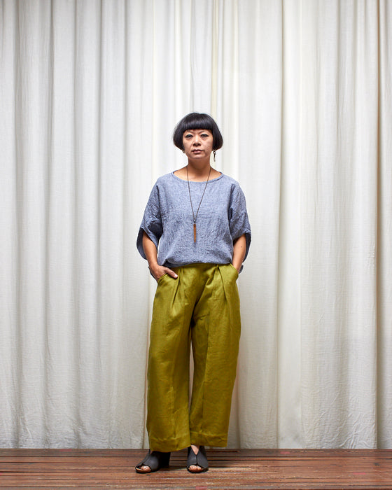 STRIKER trousers - Pesto Linen