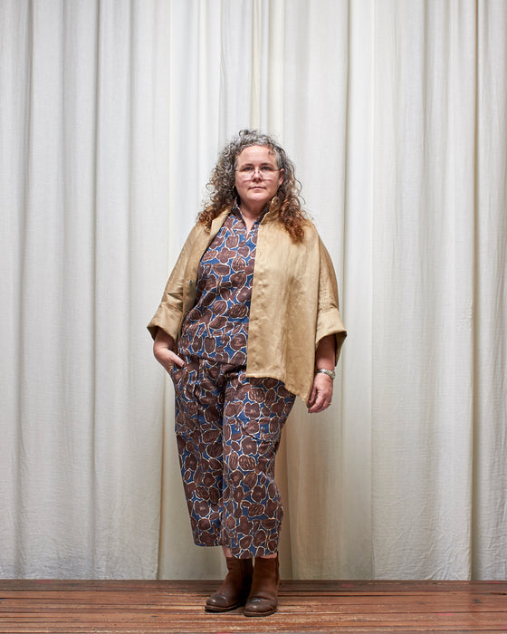 THE ADLER duster dresshirt - Pale Gold Linen