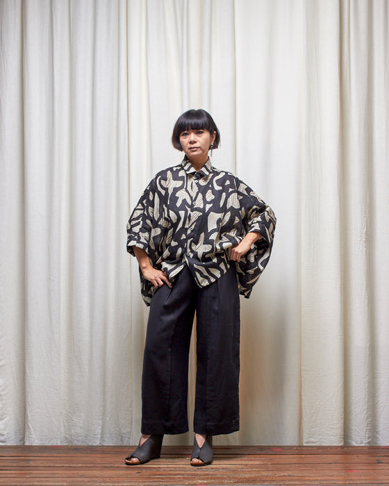 STRIKER trousers - Black Linen MADE-TO-ORDER