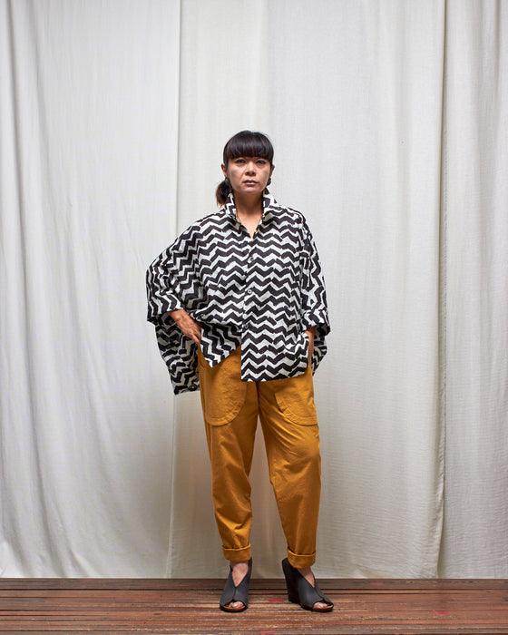 THE ADLER duster dresshirt - Black Zag **ONLY 6 AVAILABLE**