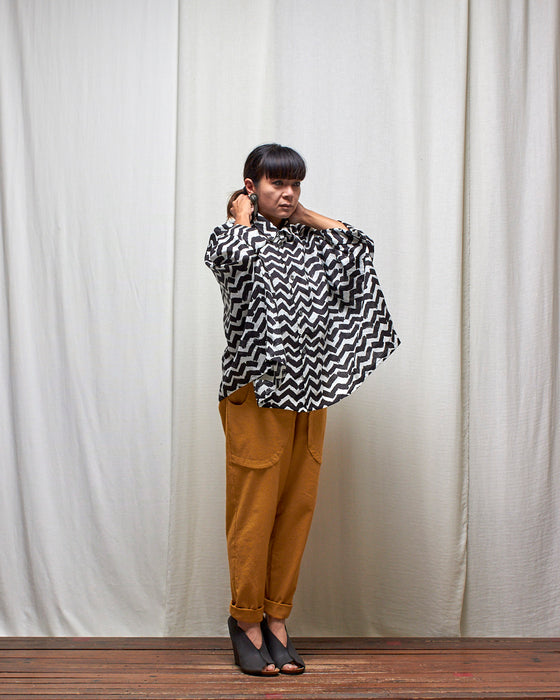 THE ADLER duster dresshirt - Black Zag **ONLY 6 AVAILABLE**