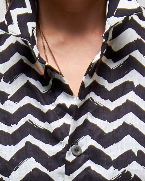 THE ADLER duster dresshirt - Black Zag **ONLY 6 AVAILABLE**