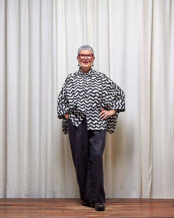 THE ADLER duster dresshirt - Black Zag