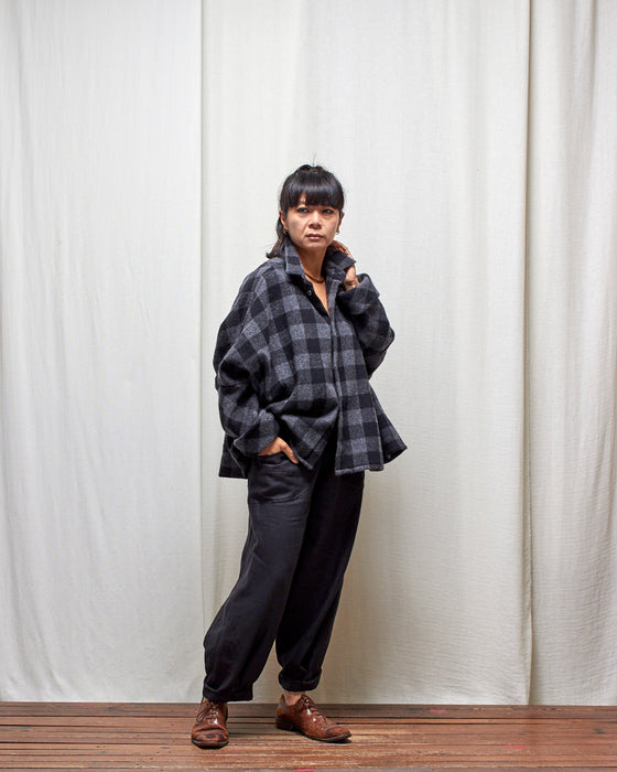 THE ADLER jacket - Wool Charcoal Check