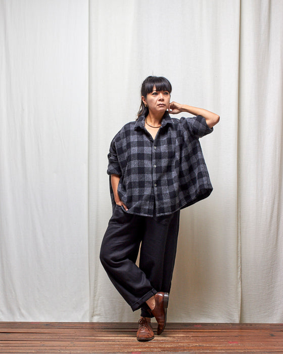 THE ADLER jacket - Wool Charcoal Check