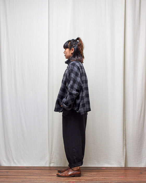 THE ADLER jacket - Wool Charcoal Check