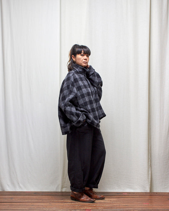 THE ADLER jacket - Wool Charcoal Check