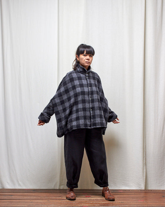 THE ADLER jacket - Wool Charcoal Check
