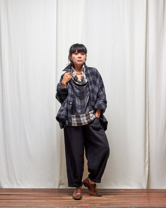 THE ADLER jacket - Wool Charcoal Check