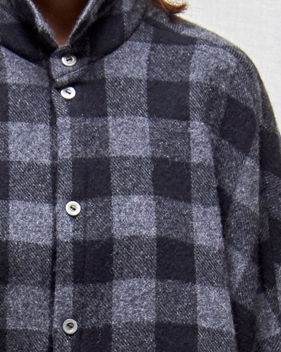 THE ADLER jacket - Wool Charcoal Check